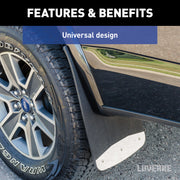 LUVERNE 251223 Universal Front or Rear 12-Inch x 23-Inch Textured Rubber Mud Guards with Stainless Steel Plates, 2 Flaps