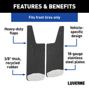 LUVERNE 251441 Front 12-Inch x 20-Inch Textured Rubber Mud Guards, Select Chevrolet Silverado 1500, 2 Flaps