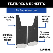 LUVERNE 251444 Front 12-Inch x 23-Inch Textured Rubber Mud Guards, Select Chevrolet Silverado 1500, 2 Flaps