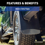LUVERNE 251445 Rear 12-Inch x 23-Inch Textured Rubber Mud Guards, Select Chevrolet Silverado 1500, 2 Flaps