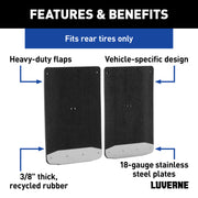 LUVERNE 251452 Rear Dually 20-Inch x 23-Inch Textured Rubber Mud Guards, Select Chevrolet Silverado, GMC Sierra 2500, 3500 HD, 2 Flaps