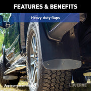 LUVERNE 251544 Rear Dually 20-Inch x 23-Inch Textured Rubber Mud Guards, Select Chevrolet Silverado, GMC Sierra 3500 HD, 2 Flaps