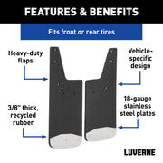 LUVERNE 251723 Front or Rear 12-Inch x 23-Inch Textured Rubber Mud Guards, Select Ford F-250, F-350, F-450, F-550 Super Duty, 2 Flaps