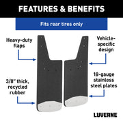 LUVERNE 251726 Rear 12-Inch x 20-Inch Textured Rubber Mud Guards, Select Ford Ranger, 2 Flaps