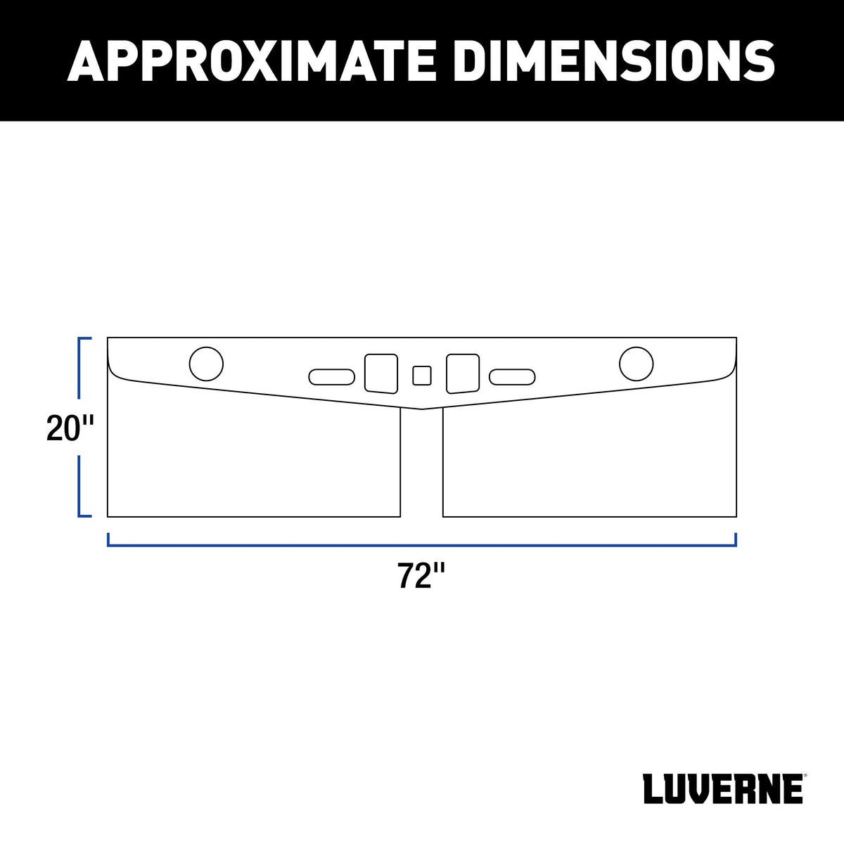 LUVERNE 255300 20-Inch Long Textured Rubber Tow Guard Hitch-Mounted Mud Flaps for 2, 2-1/2 or 3-Inch Ball Mount Shank