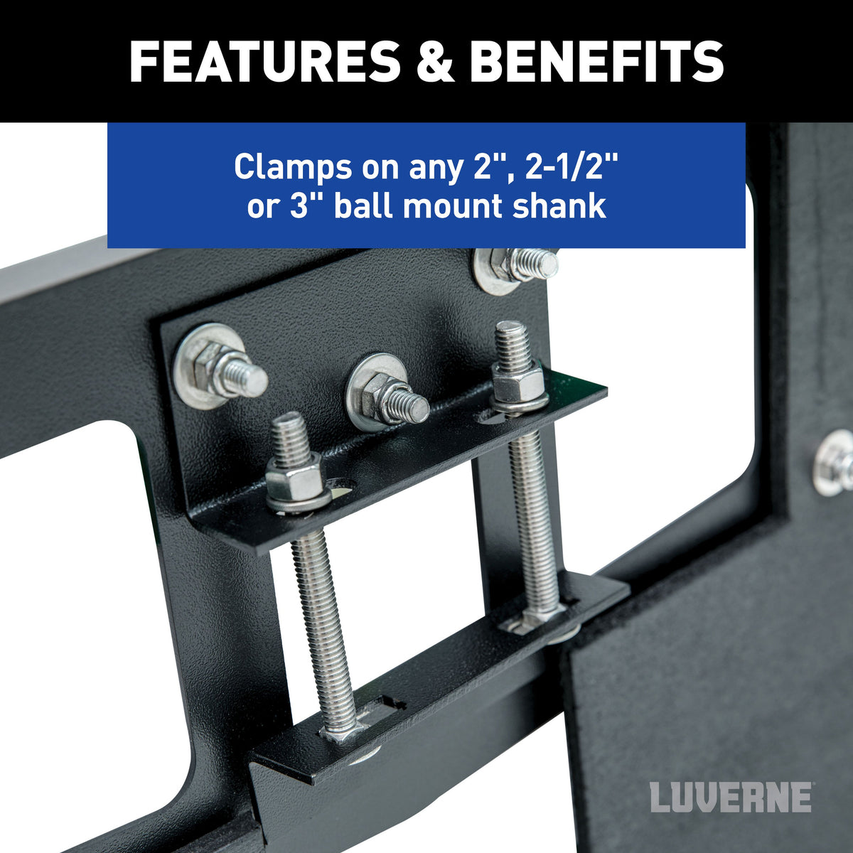 LUVERNE 255300 20-Inch Long Textured Rubber Tow Guard Hitch-Mounted Mud Flaps for 2, 2-1/2 or 3-Inch Ball Mount Shank