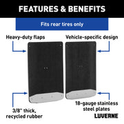 LUVERNE 259924 Rear Dually 20-Inch x 23-Inch Textured Rubber Mud Guards, Select Ford F-350, F-450 Super Duty, 2 Flaps