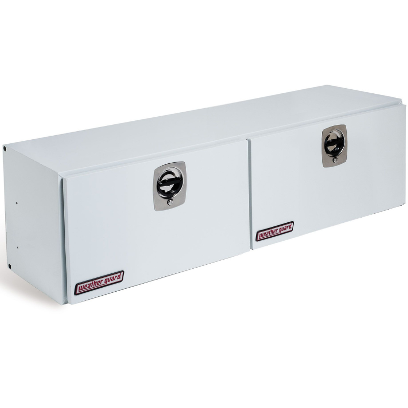 Weather Guard 64 in Steel Top Mount Tool Box, Double Door, White (265-3-02)