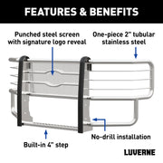 LUVERNE 310713-321112 Prowler Max Custom Stainless Steel Truck Grille Guard, Select Chevrolet Silverado, GMC Sierra 2500, 3500 HD