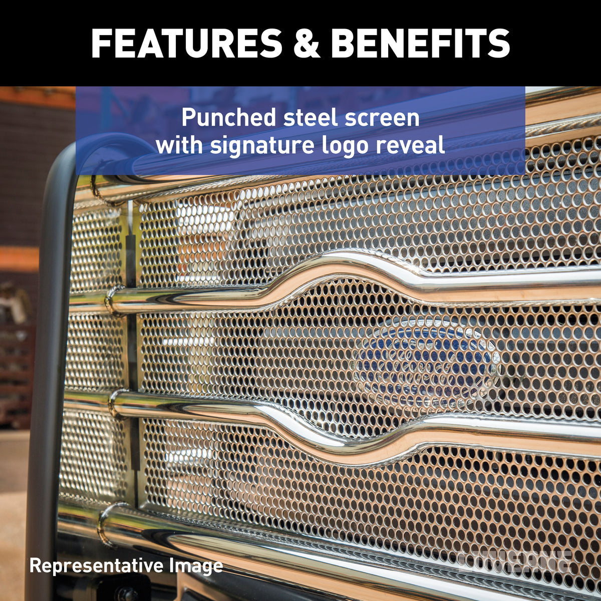 LUVERNE 310713-321112 Prowler Max Custom Stainless Steel Truck Grille Guard, Select Chevrolet Silverado, GMC Sierra 2500, 3500 HD