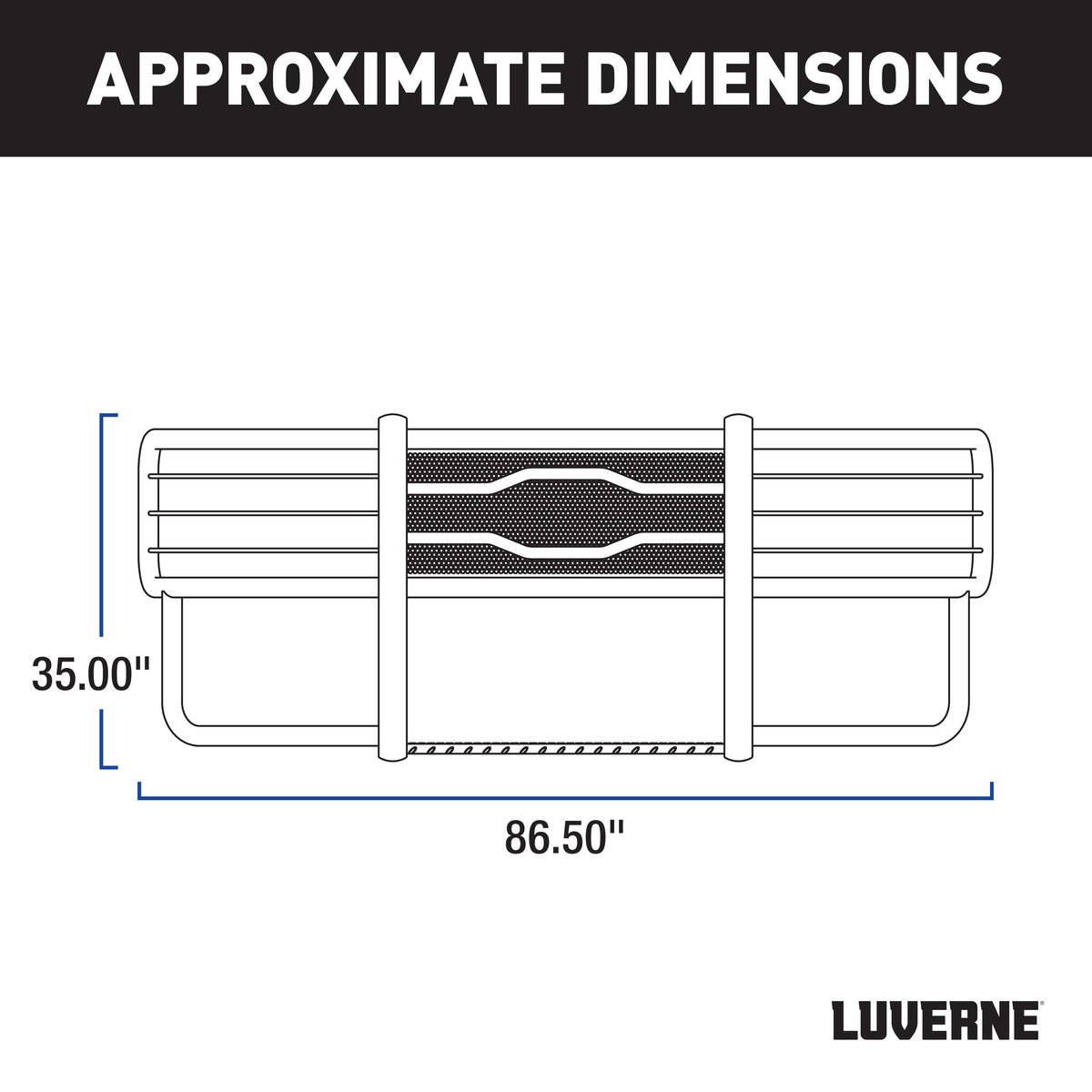 LUVERNE 320713-321112 Prowler Max Custom Black Steel Truck Grille Guard, Select Chevrolet Silverado, GMC Sierra 2500, 3500 HD