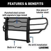 LUVERNE 321802 Prowler Max Black Steel Truck Grille Guard, Compatible with Select Chevrolet Silverado 1500