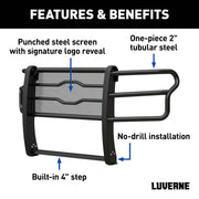 LUVERNE 321803 Prowler Max Black Steel Truck Grille Guard, Compatible with Select Chevrolet Silverado 2500, 3500 HD