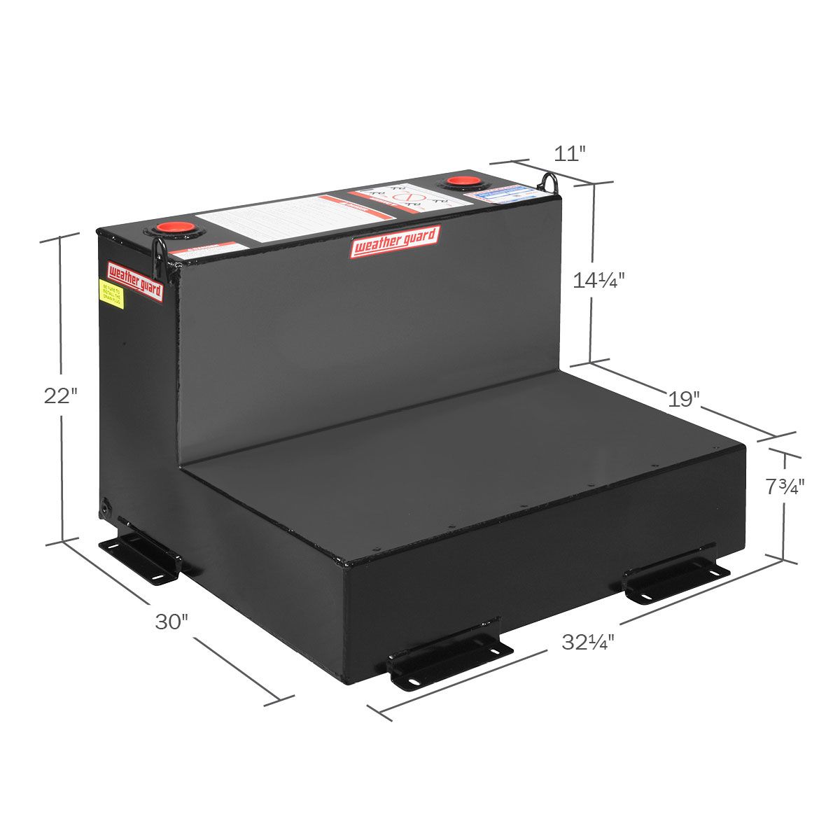 Weather Guard 50 Gallon L-Shape Steel Transfer Tank, Gloss Black (350-5-02)