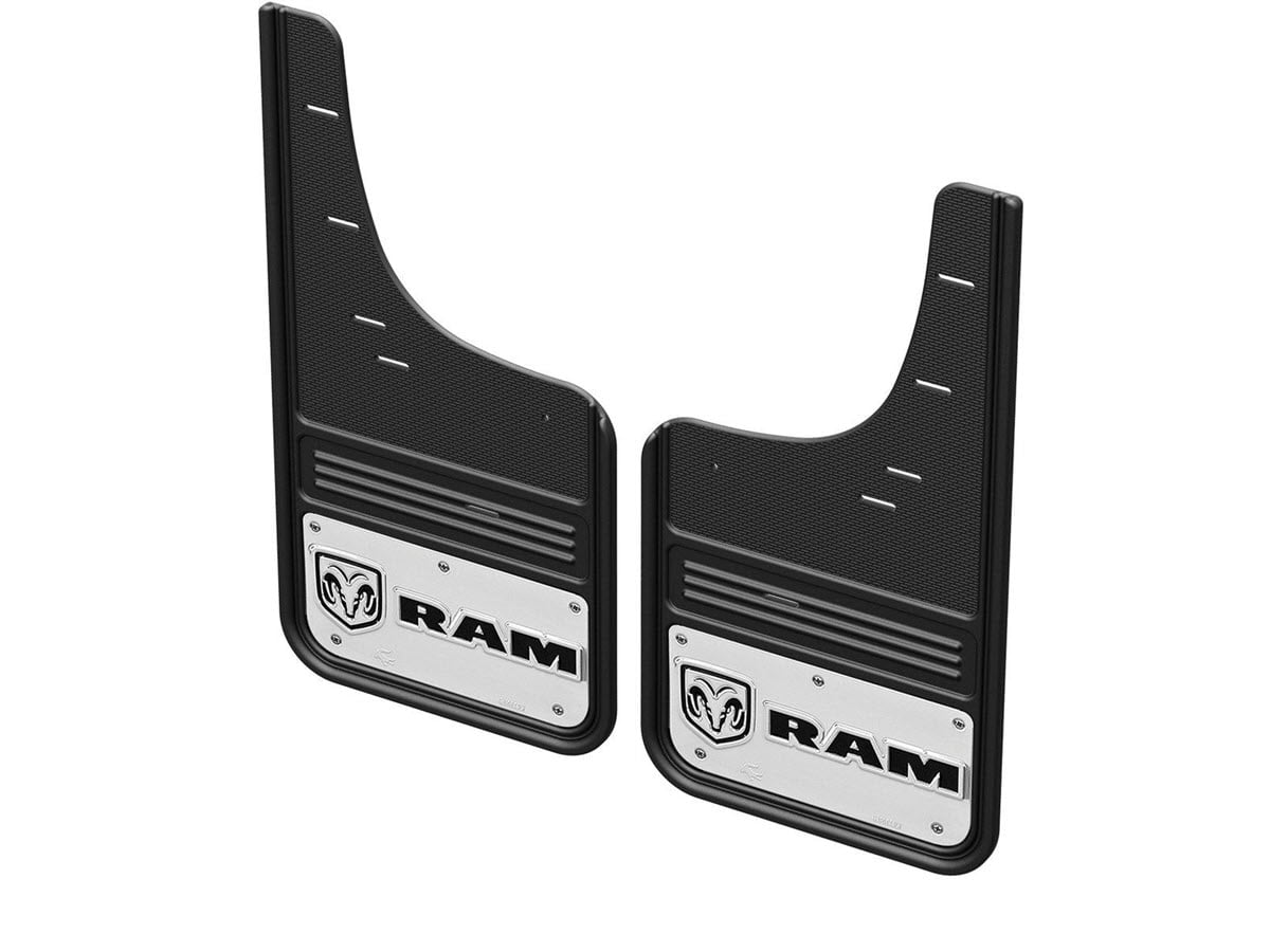 Gatorback RAM Text Mud Flaps - 12x23" CUT; 09-22 Ram Classic; Front - GB1223C09RT