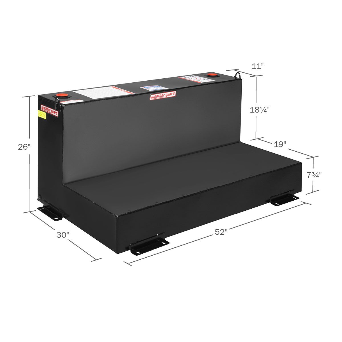 Weather Guard 90 Gallon L-Shape Steel Transfer Tank, Gloss Black (354-5-02)