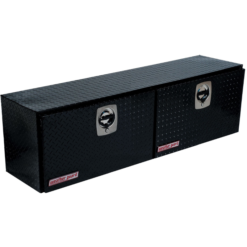 Weather Guard 64 in Aluminum Top Mount Tool Box, Double Door, Gloss Black (364-5-02)