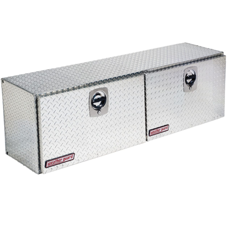 Weather Guard 64 in Aluminum Top Mount Tool Box, Double Door, Bright Aluminum (365-0-02)