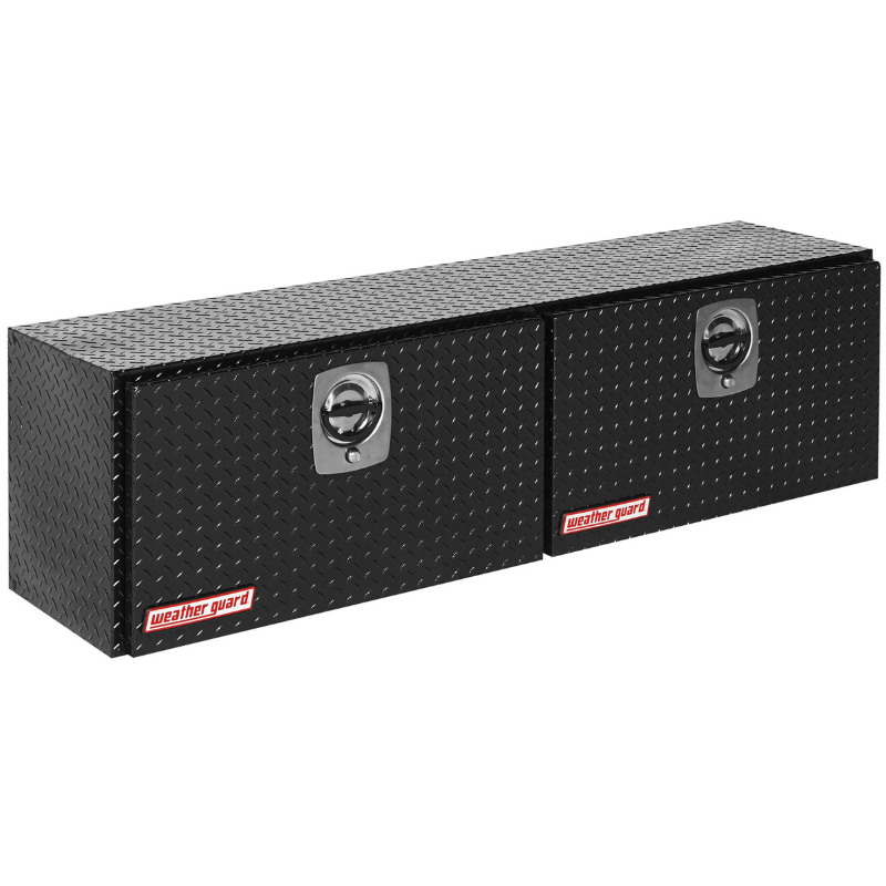Weather Guard 64 in Aluminum Top Mount Tool Box, Double Door, Gloss Black (365-5-02)