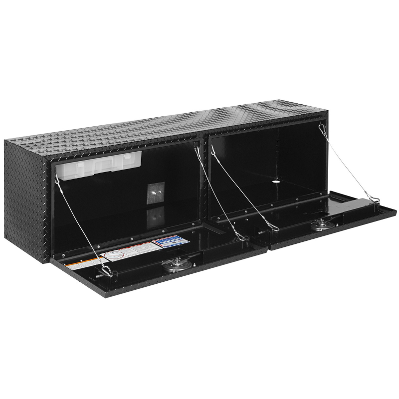Weather Guard 64 in Aluminum Top Mount Tool Box, Double Door, Gloss Black (365-5-02)