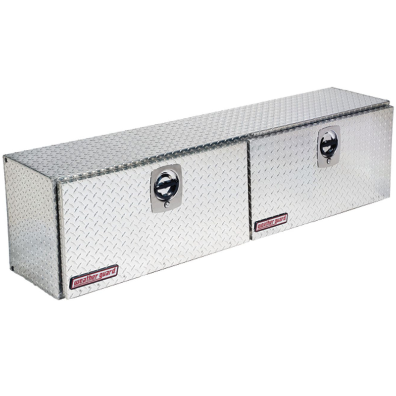 Weather Guard 72 in Aluminum Top Mount Tool Box, Double Door, Bright Aluminum (372-0-02)