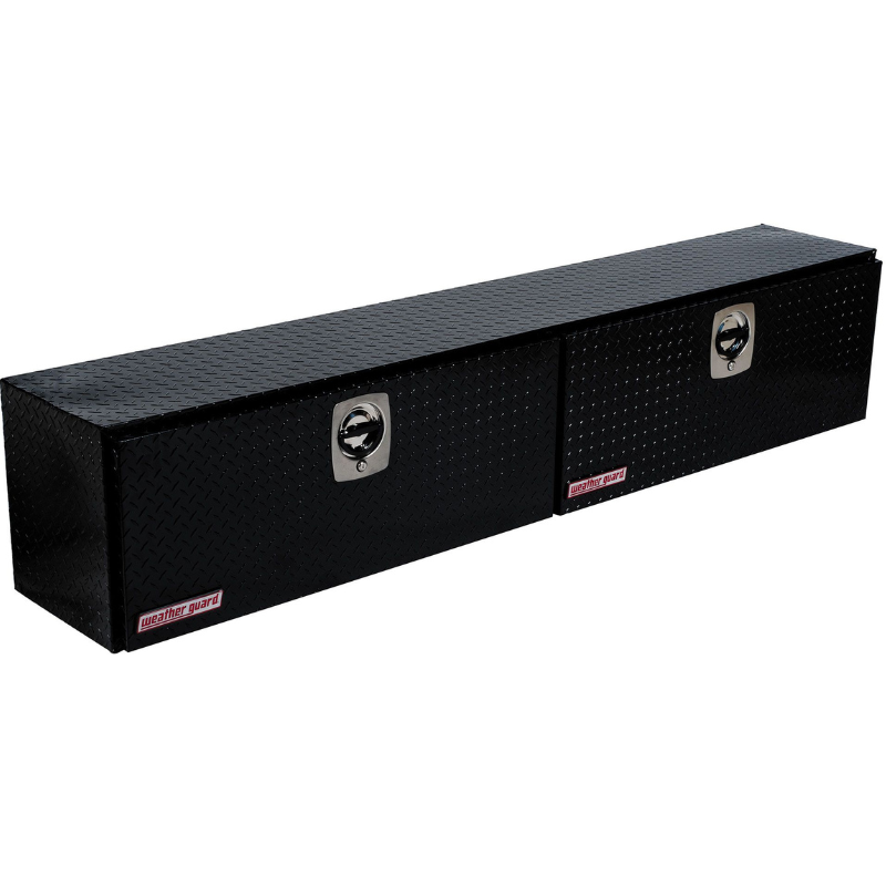 Weather Guard 90 in Aluminum Top Mount Tool Box, Double Door, Gloss Black (390-5-02)