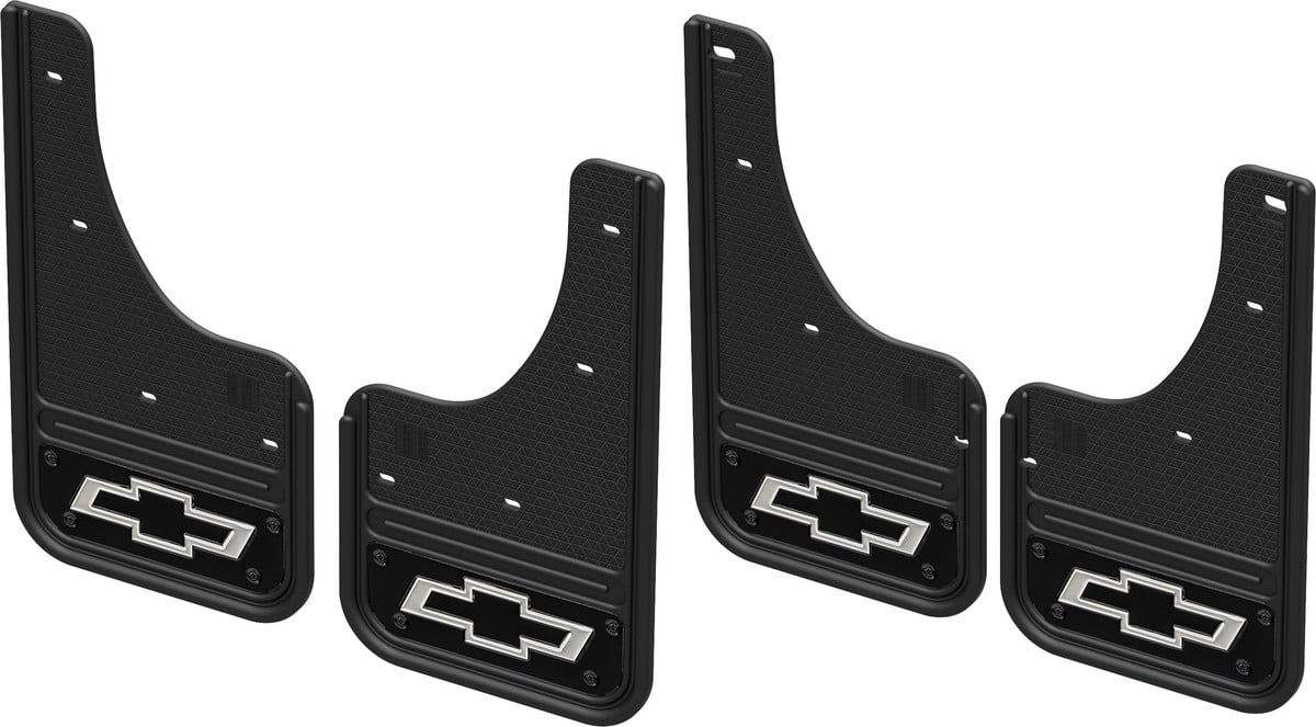 Gatorback CR Chevrolet Logo Mud Flaps - Black/Wrap - 19-26 Silverado 1500; Front - color plug needed - GCR28F-BTW