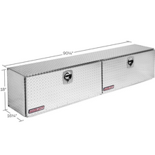 Weather Guard 90 in Aluminum Top Mount Tool Box, Double Door, Bright Aluminum (391-0-02)