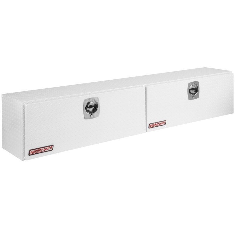 Weather Guard 90 in Aluminum Top Mount Tool Box, Double Door, White (391-3-02)