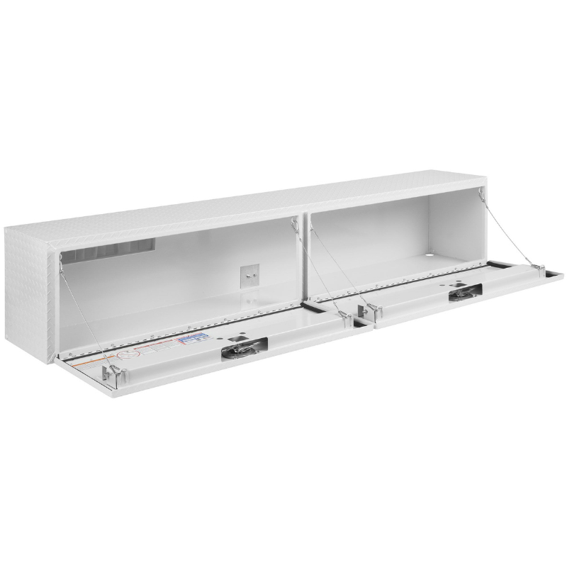 Weather Guard 90 in Aluminum Top Mount Tool Box, Double Door, White (391-3-02)