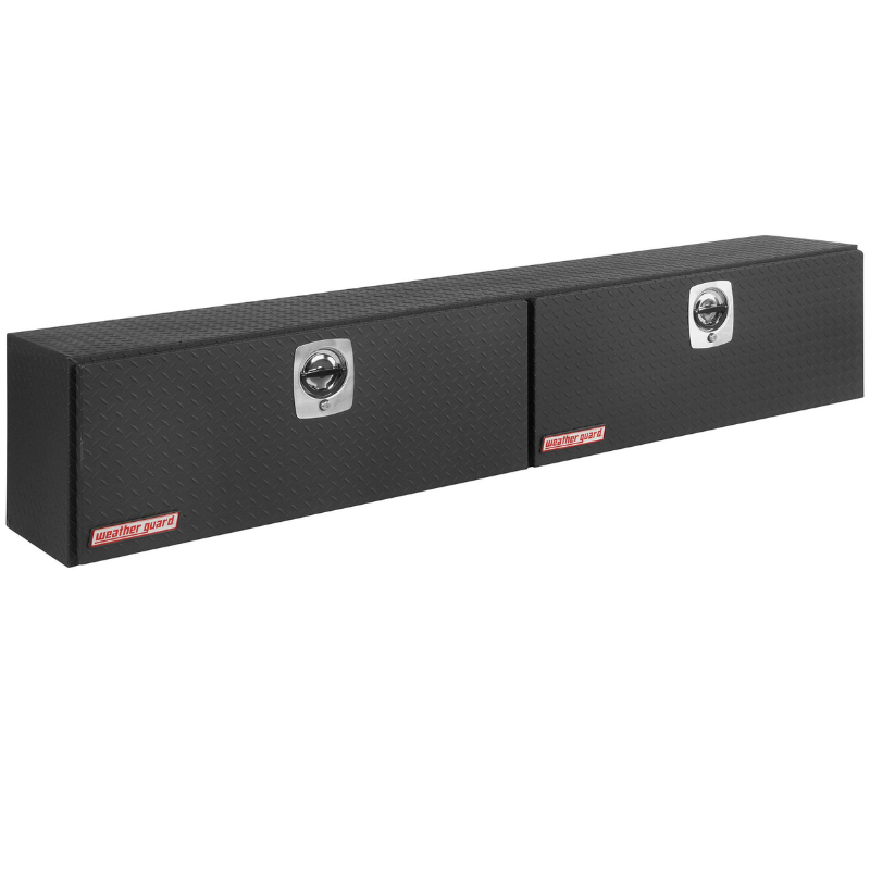 Weather Guard 90 in Aluminum Top Mount Tool Box, Double Door, Textured Matte Black (391-52-02)