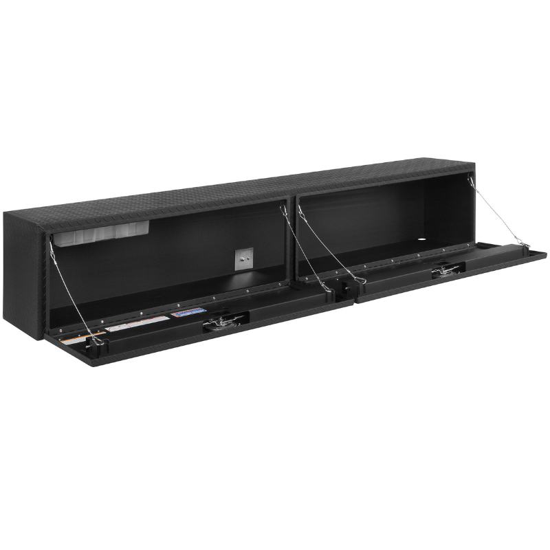 Weather Guard 90 in Aluminum Top Mount Tool Box, Double Door, Textured Matte Black (391-52-02)