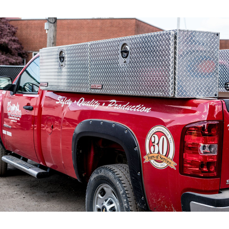 Weather Guard 96 in Aluminum Top Mount Tool Box, Double Door, Bright Aluminum (396-0-02)