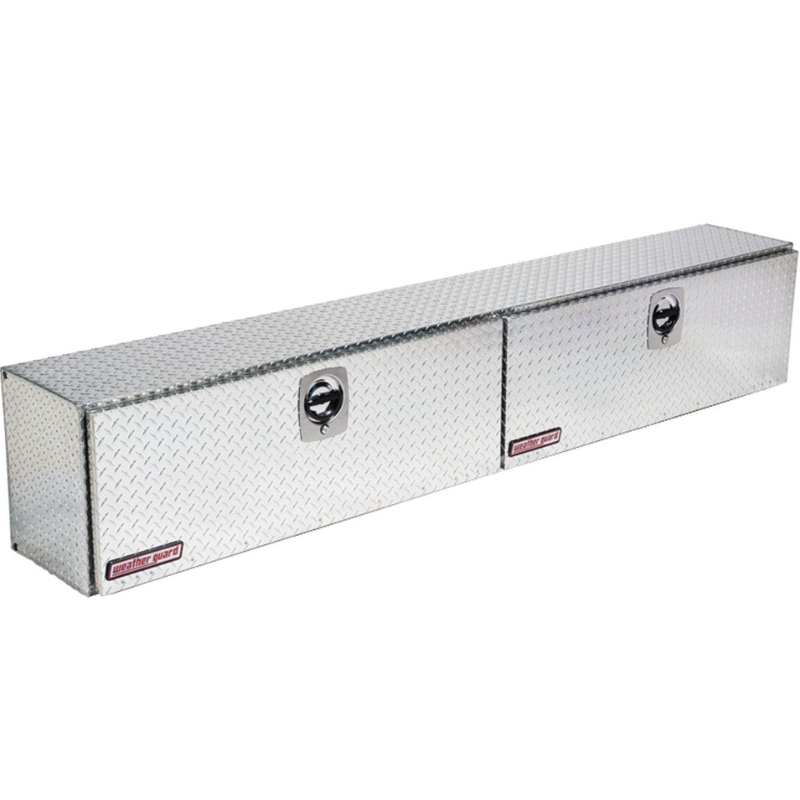 Weather Guard 96 in Aluminum Top Mount Tool Box, Double Door, Bright Aluminum (396-0-02)