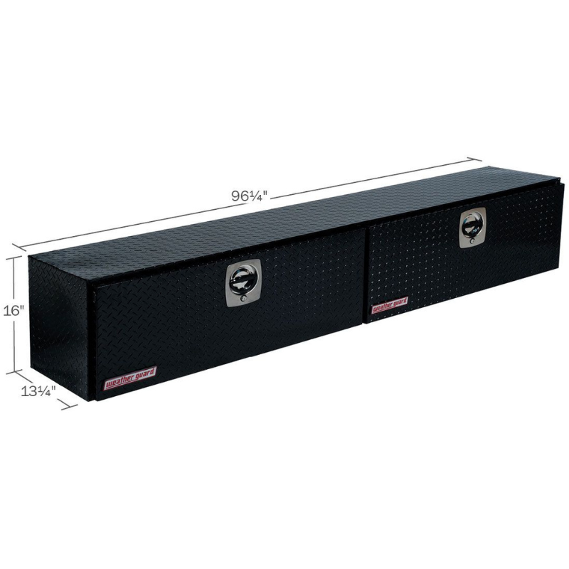 Weather Guard 96 in Aluminum Top Mount Tool Box, Double Door, Gloss Black (396-5-02)