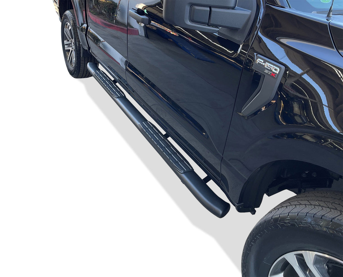 Steelcraft 4X Series Sidebars - Textured Black - 2015-2025 Ford F150 / 2022-2025 Ford F150 Lightning / 2017-2025 Ford Super Duty Super Crew Cab (40-14300)