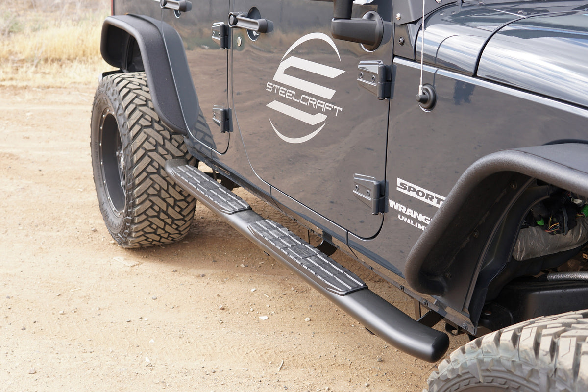 Steelcraft 4X Series Sidebars - Textured Black - 2014-2018 Jeep Wrangler 4 Door (Excludes 2018 JL) (40-21900)
