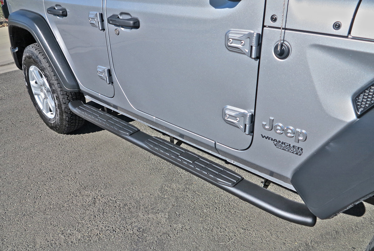 Steelcraft 4X Series Sidebars - Textured Black - 2018-2025 Jeep Wrangler JL 4Dr (40-22300)