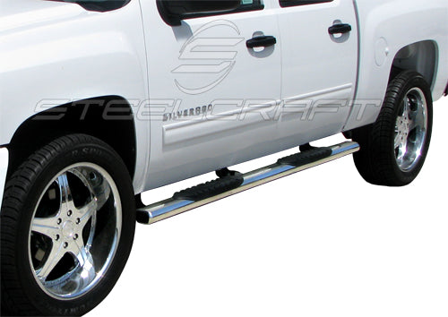 Steelcraft 5" Oval Sidebars - Stainless Steel - 2014 Chevy Silverado / GMC Sierra Crew Cab (Excludes 14 1500) (402229)