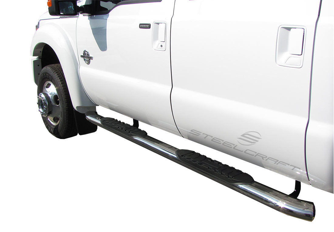 Steelcraft 5" Oval Premium Sidebars - Stainless Steel - 2014-2016 Ford Super Duty Crew Cab (412469P)