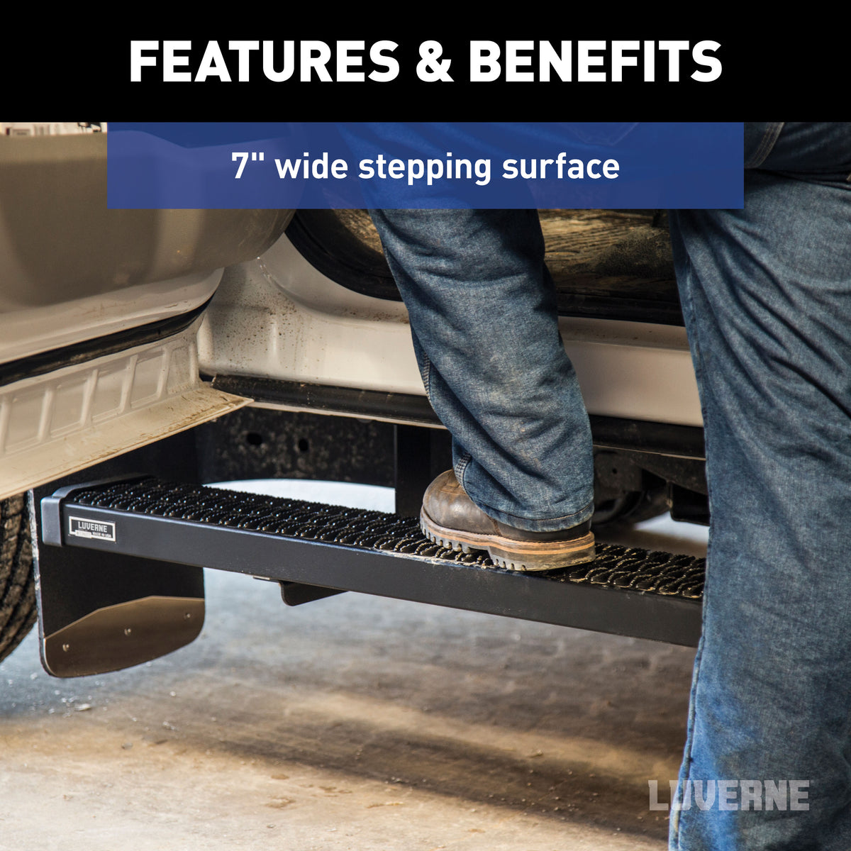 LUVERNE 415078-401734 Grip Step Black Aluminum 78-Inch Truck Running Boards, Select Ford F-250, F-350, F-450, F-550 Super Duty