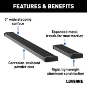 LUVERNE 415100-401477 Grip Step Black Aluminum 100-Inch, 36-Inch Van Running Boards, Compatible with Select Ram ProMaster