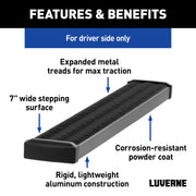 LUVERNE 415236-401470 Grip Step Black Aluminum 36-In Running Board, Driver Side, Select Ram ProMaster 1500, 2500, 3500