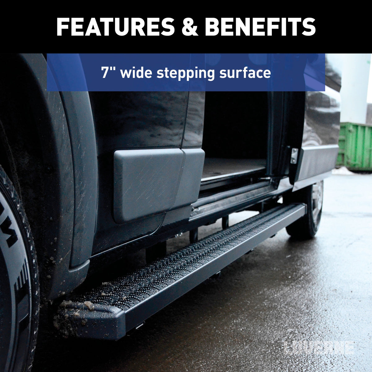 LUVERNE 415236-401470 Grip Step Black Aluminum 36-In Running Board, Driver Side, Select Ram ProMaster 1500, 2500, 3500
