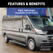 LUVERNE 415236-401470 Grip Step Black Aluminum 36-In Running Board, Driver Side, Select Ram ProMaster 1500, 2500, 3500