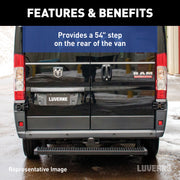 LUVERNE 415254-401478-0 Grip Step 54-Inch Black Aluminum Rear Step Fleet Kit, Compatible with Select Ram ProMaster 1500, 2500, 3500