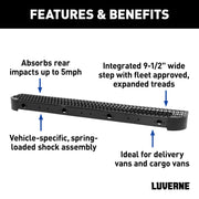 LUVERNE 415358-571500 Impact Shock-Absorbing Cargo Van Rear Bumper Guard and Step, Select Dodge, Freightliner, Mercedes-Benz Sprinter 2500, 3500