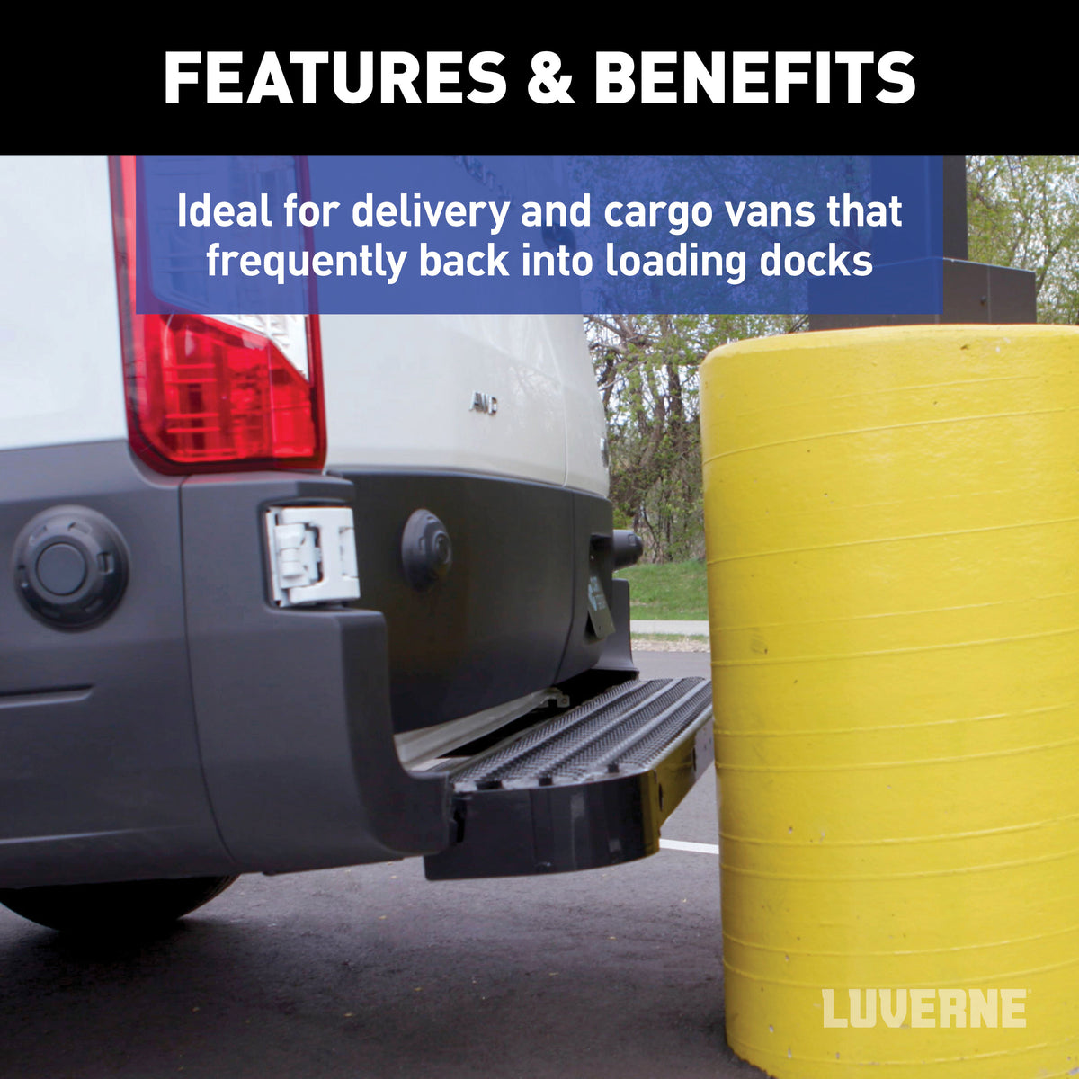 LUVERNE 415358-571503-0 Impact Shock-Absorbing Rear Bumper Step Fleet Kit, Fits Select Ram ProMaster 1500, 2500, 3500