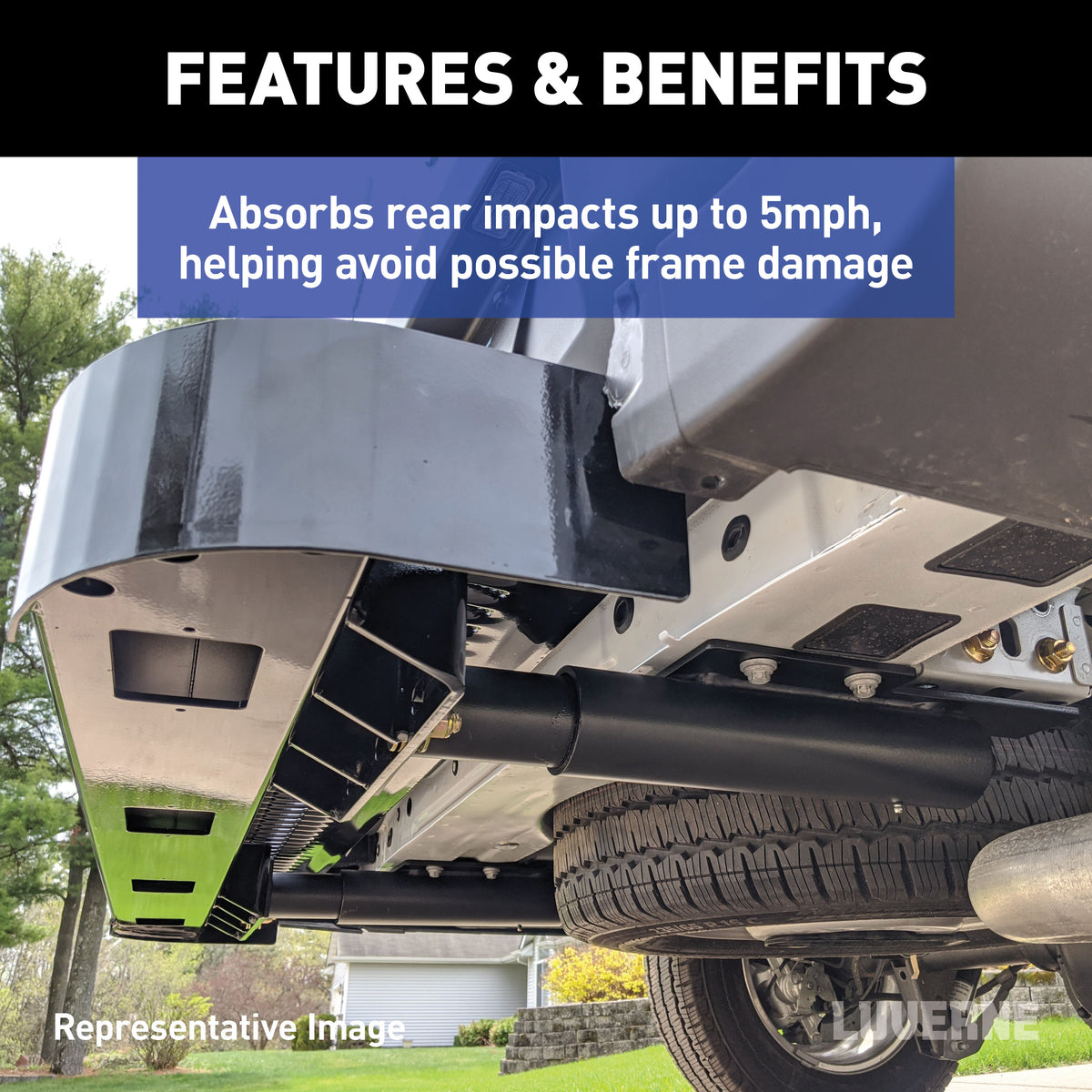 LUVERNE 415358-571503 Impact Shock-Absorbing Cargo Van Rear Bumper Guard Step, Fits Select Ram ProMaster 1500, 2500, 3500