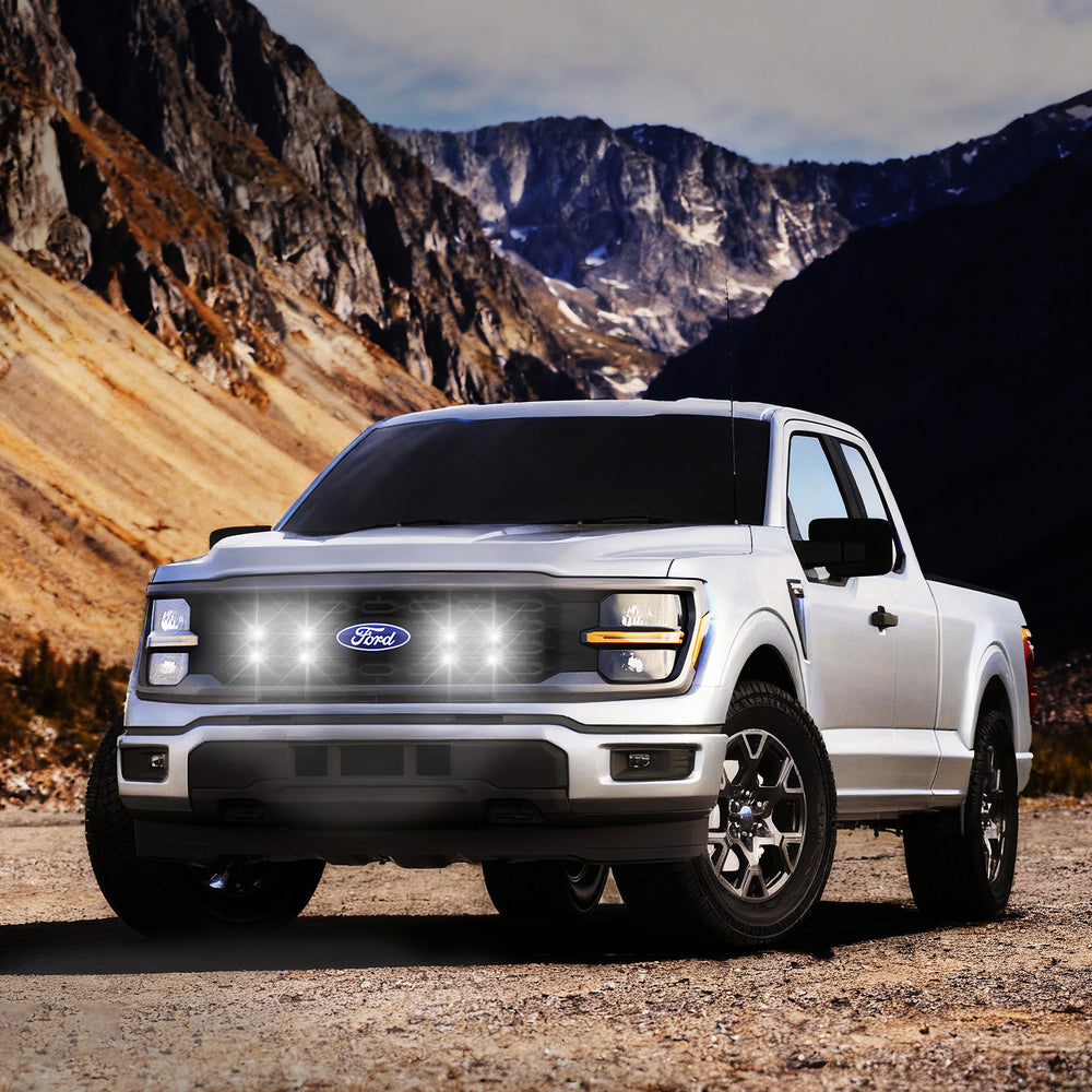 ARC Lighting Tiny Monster Grille Kit for F-150 STX, 2024-25, 8 Pod Lights with Harness - Part 41FE8